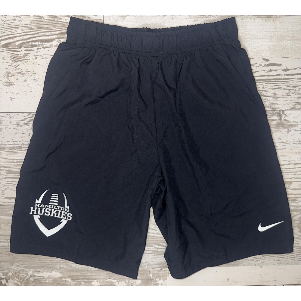 Hamilton Huskies Shorts Mens Small Black Football Nike Dri Fit Athletic Training